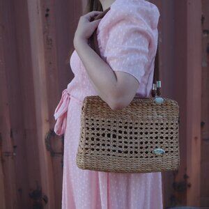 Vintage Raffia Ladies Handbag Made In Italy